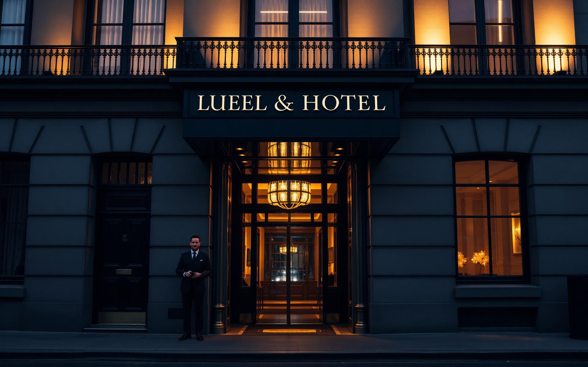 London hospitality venue at dusk